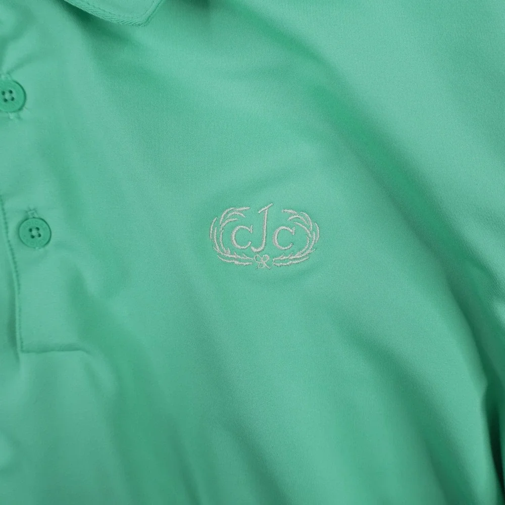 Adidas Golf Shirt Mens Large Green Polo Short Sleeve Performance